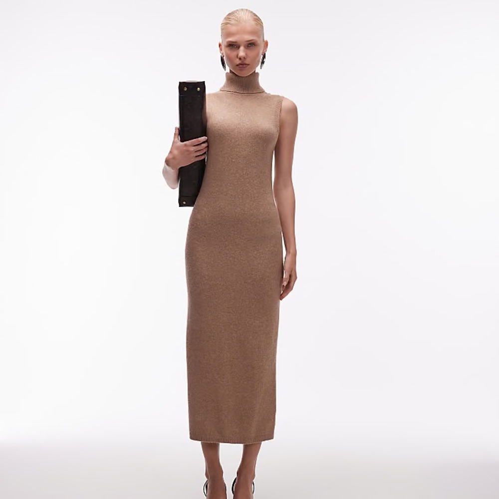 House of Harlow 1960 Tan Cashmere Maxi Dress size Small - Picture 1 of 8